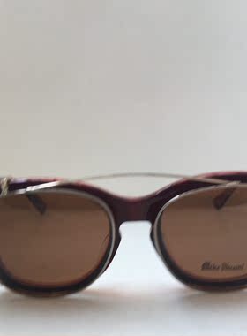 Mike Nuosl M329深红色板材眼镜夹片太阳镜套镜英伦风