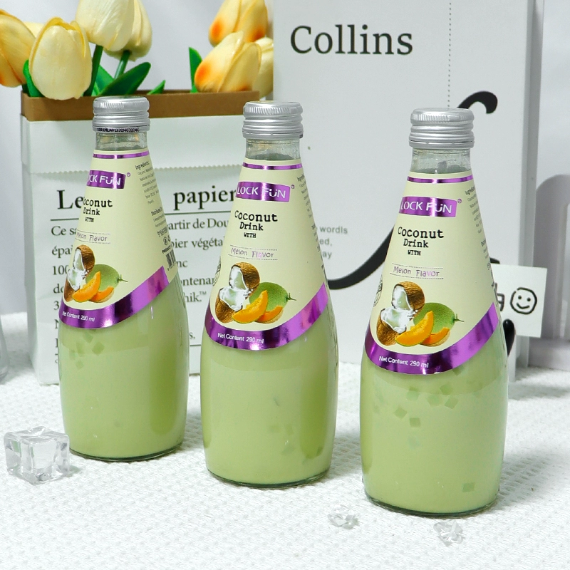 乐可芬LOCKFUN椰子汁泰国进口网红哈密瓜果汁果味饮料290ml - 图1