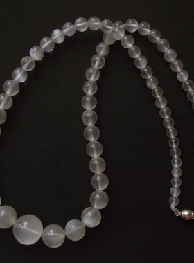 银白光晕  天然冰种玻璃体 白月光石塔链项链 正品饰品水晶