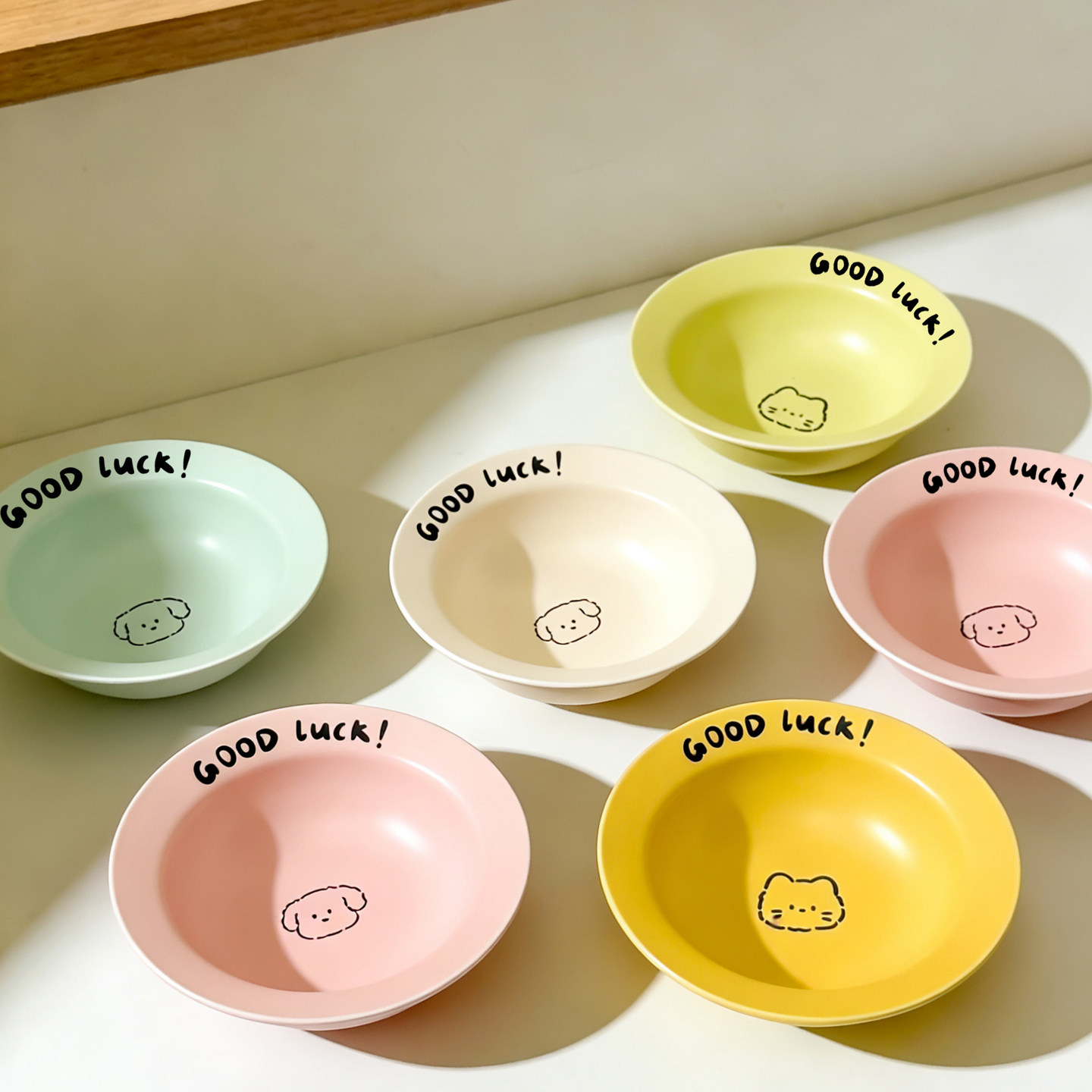 陶瓷宠物猫狗碗竹木双碗日韩BD飞碟猫食盆小狗盆碗护颈防黑下巴,淘宝优惠券,粉丝福利购,淘宝优惠卷