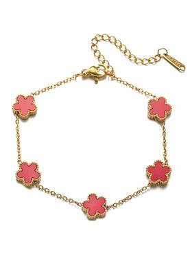 跨境新款五叶草钛钢手链女