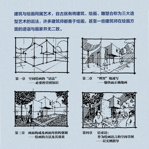 建筑思维的草图表达手绘草图知识空间绘画实例指导技巧学习指导步骤方法城市建筑设计工具书