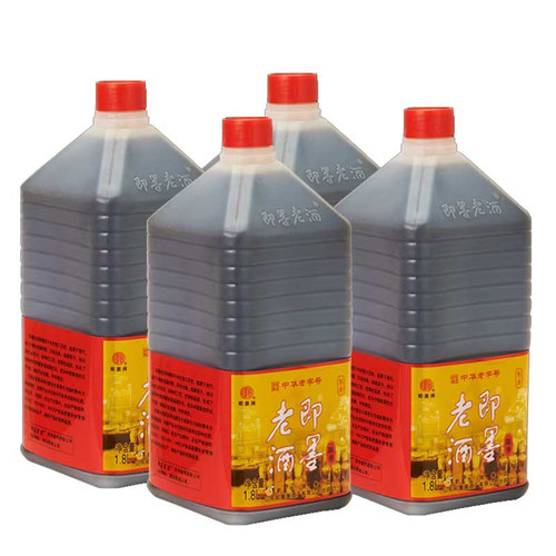 即墨老酒半甜型1.8Lx4大桶装黄酒整箱实惠装 - 图0