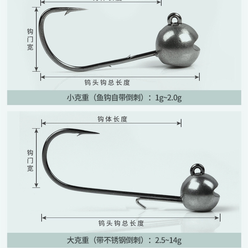 钨钢铅头钩 黑坑竞技专用 高比重防挂铅头钩 鲈鱼鳜鱼搭浮水虾 - 图1