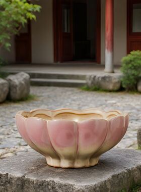 睡莲盆 水培莲花盆 无孔摆件粉色少女心摆件