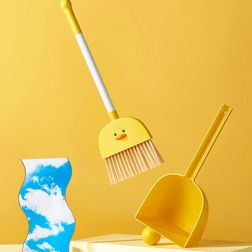 儿童扫把簸箕套装宝宝过家家小扫把拖把幼儿园迷你扫帚扫地玩具 - 图0