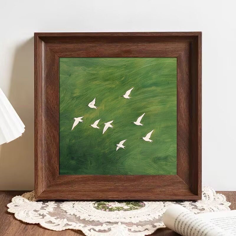 法式复古客厅绿色飞鸟风景桌面摆台装饰画中古风植物餐厅组合挂画,淘宝优惠券,粉丝福利购,淘宝优惠卷