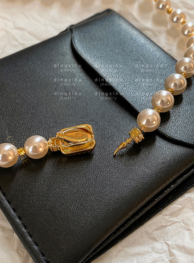 欧美复古高级感珍珠项链女士小众设计感锁骨链简约大气毛衣链颈链