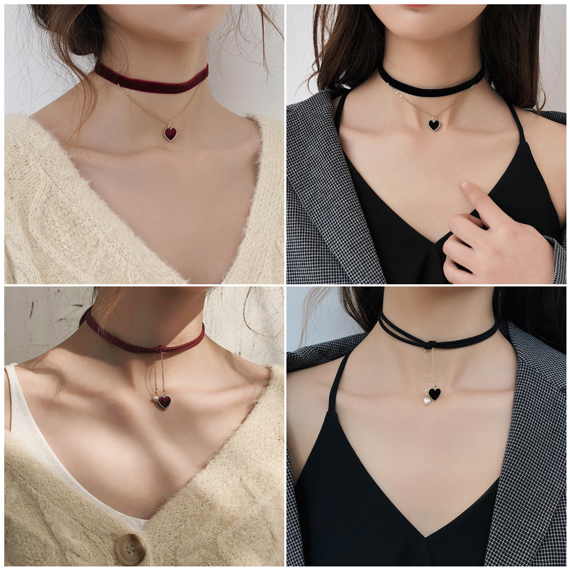 脖子饰品颈链 项圈黑色项链锁骨链女短款颈带网红 chocker choker 脖子饰品颈链 项圈黑色项链锁骨链女短款颈带网红 chocker choker