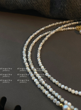 天然石串珠贝母项链夏日度假风锁骨链小众设计高级感配裙子颈链女