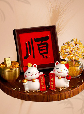 新中式招财猫摆件入户玄关客厅