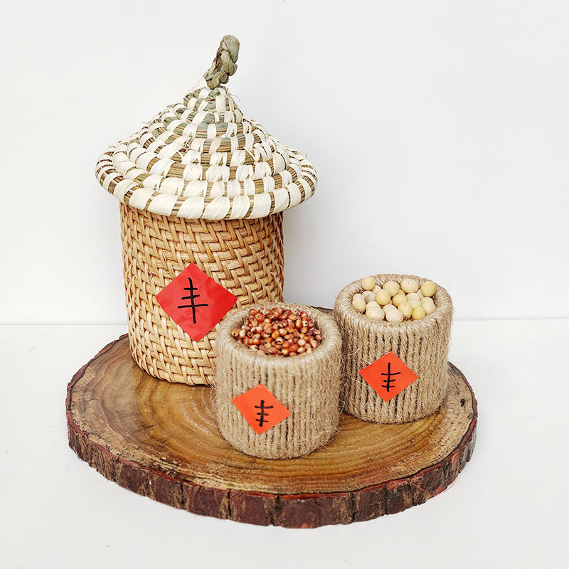 创意纯手工粮仓小摆件国潮丰收节秋天编织丰收仓农作零食收纳拍照,淘宝优惠券,粉丝福利购,淘宝优惠卷