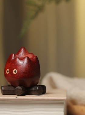 花梨木拼接小火苗磁吸卡西法摆件