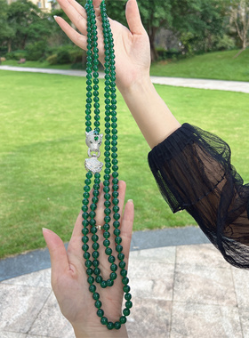 玛瑙毛衣链女双层首饰女百搭高贵