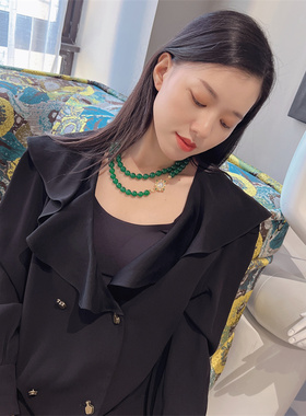 玛瑙毛衣链女复古首饰时尚百搭