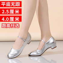 Dance Shoes Womens Squares Dance Shoes Shoes Genuine Leather Soft-bottom Modern Dance Shoes Silver Dancing Shoes with Square Dance Xinjiang