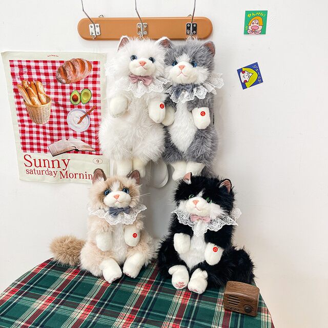 ການຈຳລອງສຽງກະເປົ໋າ doll cat plush