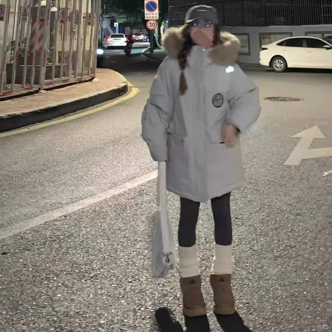 冬季羽绒棉衣棉服女2025年新款中长款派克服加厚韩系小众棉袄外套 - 图1