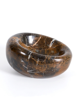 现代法式意式极简鸟窝鸟巢纯天然大理石收纳碟侘寂风艺术几何摆件