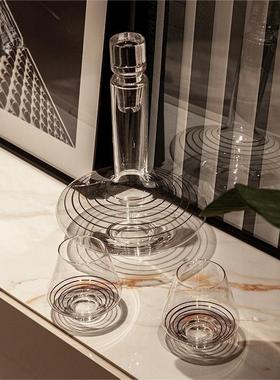 现代简约轻奢玻璃酒器售楼处样板间酒店展厅茶几餐桌软装饰品摆件