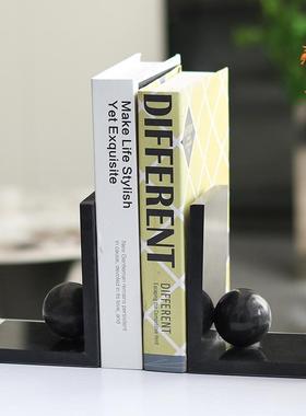 极简轻奢几何水晶书档装饰品