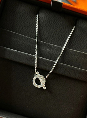 小Q猪鼻子手链女纯银玫瑰金白金满钻字母Q吊坠手环手饰高级轻奢潮