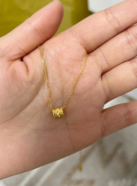 小蛮腰项链 女纯银镀18K黄金色路路通锁骨链简约百搭时尚高级礼物