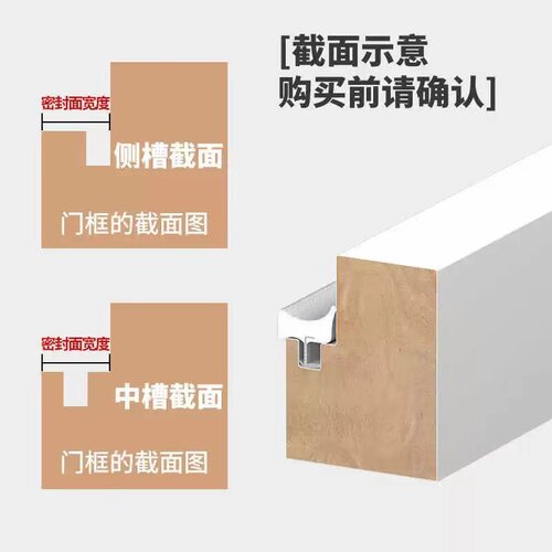 木门窗缝隙密封条防尘门边框卡槽加厚隔音防撞条隔音挡风包边胶条 - 图3