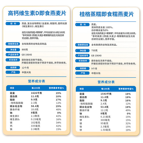 【秒杀】桂格金装高纤礼盒装高钙维生素D蒸糯即食燕麦片代餐送礼 - 图2