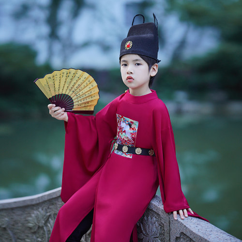 儿童演出服男童古装大臣官服明朝唐代丞相宰相文官袍新款明制汉服 - 图0