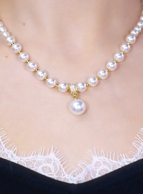 轻奢小众设计感时尚精致锆石项链女2024年新款高级感气质百搭颈链