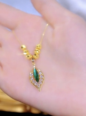 新款金色福珠金枝玉叶项链