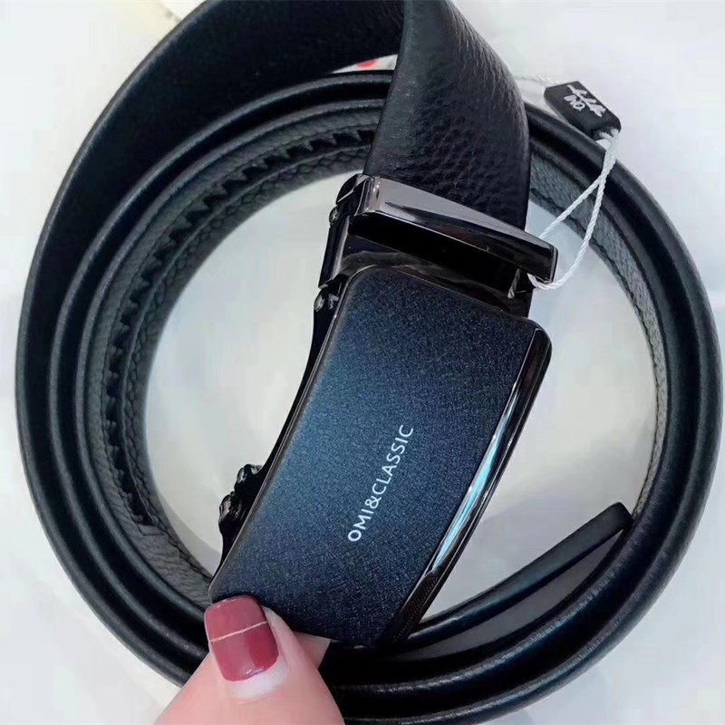 欧米omi2025爆款头层牛皮商务男士皮带简约时尚ins潮针扣真皮腰带,淘宝优惠券,粉丝福利购,淘宝优惠卷