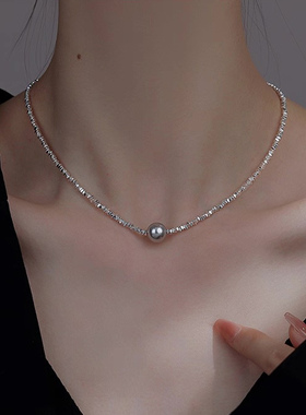 碎银子珍珠项链女款高级感锁骨链