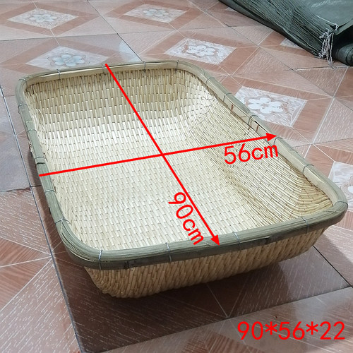 柳编笸箩食品收纳筐馒头筐长方形炒货筐簸箕大号手工藤编老式簸箩 - 图1