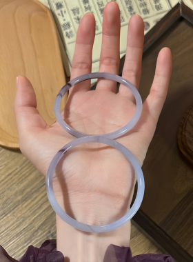 山沐手作「云烟暮紫」古风新中式素圈手镯女款2026新款手镯子手环