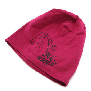 NOABAT儿童帽子秋季女童冷帽小马堆堆帽棉汗布套头帽潮宝宝包头帽