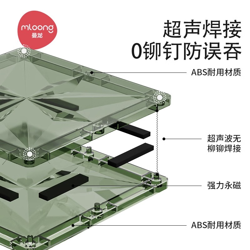 曼龙儿童磁力片拼图益智玩具彩窗积木男孩女孩磁铁拼装启蒙磁力贴-图2