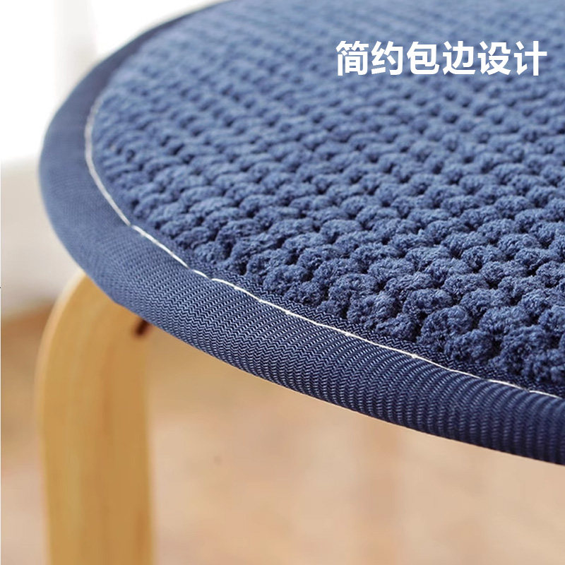 灯芯绒纯色防滑垫圆形椅子垫客厅学生垫圆凳幼儿园坐垫纯色餐椅垫