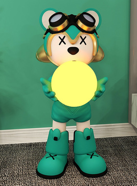 网红星际暴力熊摆件客厅落地大型卡通装饰品迎宾室内电视柜沙发旁