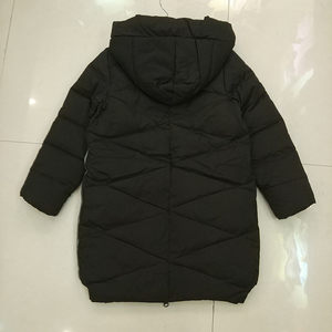 冬季GXF品牌折扣女童中大童中长款羽绒服黑色纯色120码外套
