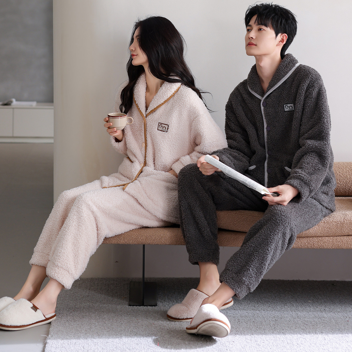 芬腾珊瑚绒情侣睡衣冬季女款加厚大码法兰绒男士秋冬款家居服套装,淘宝优惠券,粉丝福利购,淘宝优惠卷