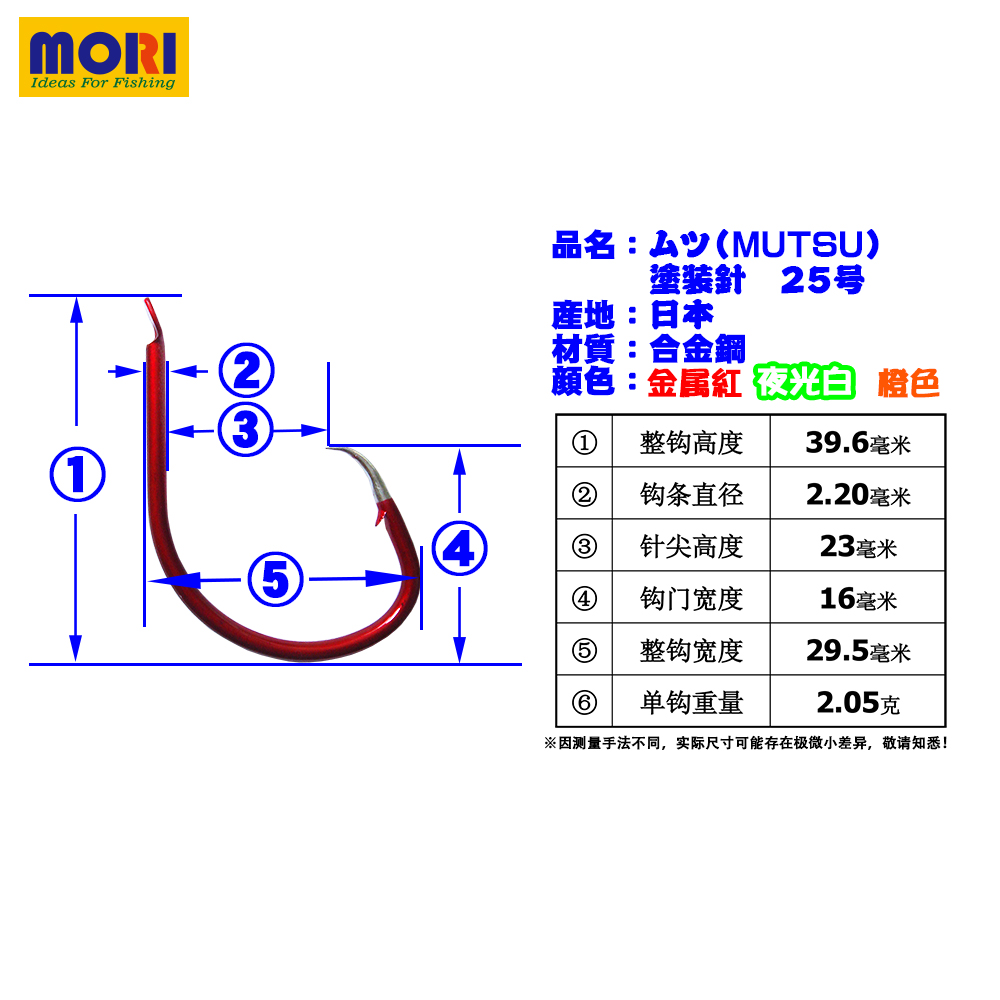 ムツ鲈MUTSU25号鱼钩夜光鹰嘴回头粗船钓深水深海大物日本原装-图3