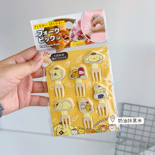 正版三丽鸥水果叉子卡通儿童蛋糕甜品可爱食品级塑料安全果叉签子 - 图3