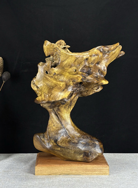 金丝楠风化料木雕摆件无相佛木雕禅意家居天然随形装饰茶室工艺品