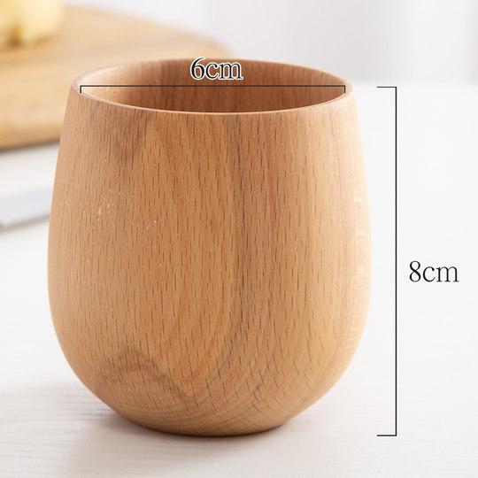 Taza de madera, taza de té, copa de vino japonesa, taza de madera, madera maciza, taza práctica, restaurante de hotel, alojamiento y desayuno, grabado