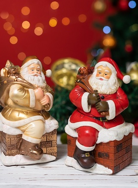 跨境新品节圣诞老人摆件家居圣诞桌面场景布置道具氛围圣诞