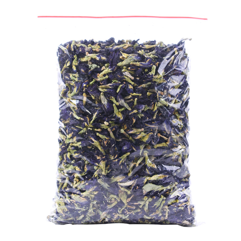 500g蓝蝴蝶泰国蝶豆花干花蝶豆花粉奶茶店冰粉专用烘培食用 千花堂花茶实体批发店 淘优券