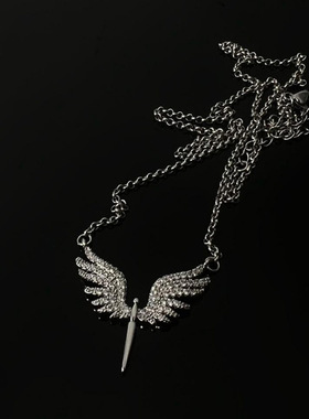 项链男天使翅膀个性设计高级感嘻哈百搭夏季新款配饰女潮简约饰品