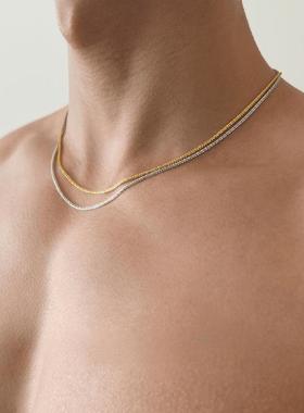 满天星闪光金色项链银链小众男锁骨链高级感女款素链ins钛钢项链